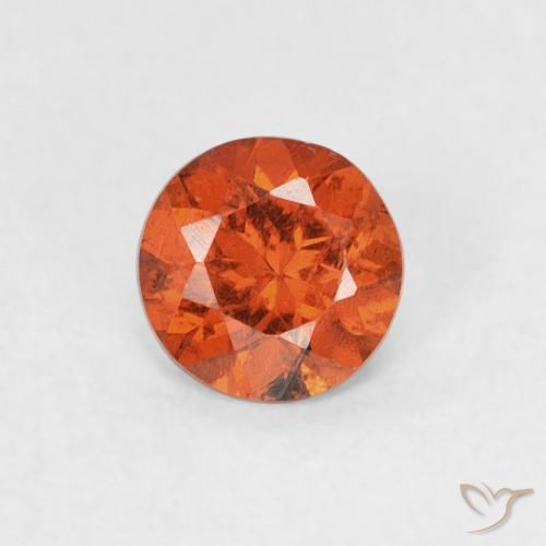 0.51ct 天然 アンバーオレンジ スペサルティン ガーネット, ラウンド, SI
