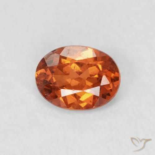 0.39ct 天然 ミディアムオレンジ スペサルティン ガーネット, 楕円形, SI