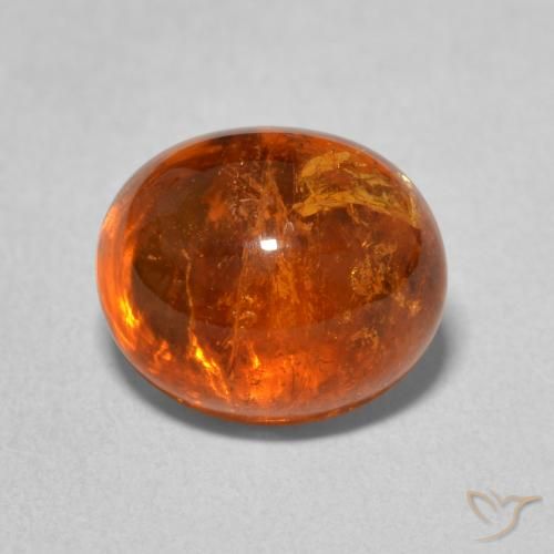 4.92ct 天然 ファイアオレンジ スペサルティン ガーネット, 楕円形, 透明