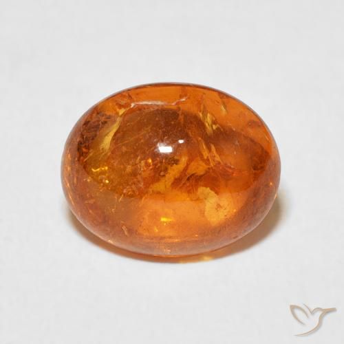 4.38ct 天然 ミディアムオレンジ スペサルティン ガーネット, 楕円形, 透明
