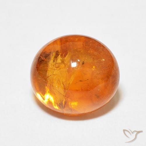 5.78ct 天然 アンバーオレンジ スペサルティン ガーネット, 楕円形, 透明