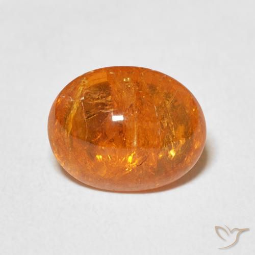 3.93ct 天然 アンバーオレンジ スペサルティン ガーネット, 楕円形, 透明