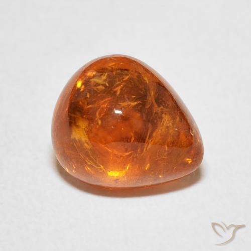 3.88ct 天然 ディープオレンジ スペサルティン ガーネット, 洋梨の形, 透明