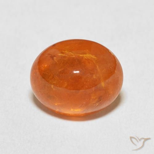 5.28ct 天然 ミディアムオレンジ スペサルティン ガーネット, 楕円形, 透明