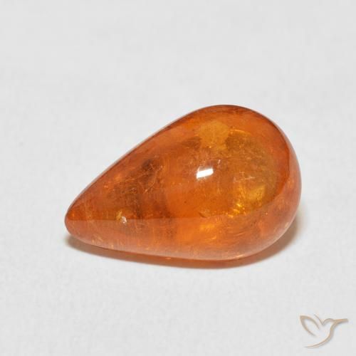 6.49ct 天然 赤みがかったオレンジ スペサルティン ガーネット, 洋梨の形, 透明