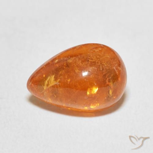 4.09ct 天然 アンバーオレンジ スペサルティン ガーネット, 洋梨の形, 透明