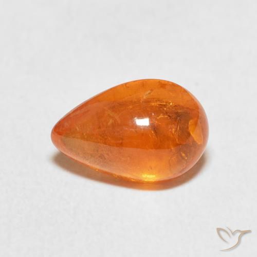 3.02ct 天然 アンバーオレンジ スペサルティン ガーネット, 洋梨の形, 透明