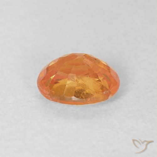 0.50カラットの天然ミディアムオレンジスペサルティン ガーネット、楕円形、VS-SI