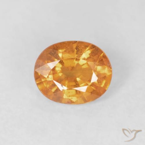 0.49ct 天然 鮮やかなオレンジ スペサルティン ガーネット, 楕円形, VS-SI, Photo A