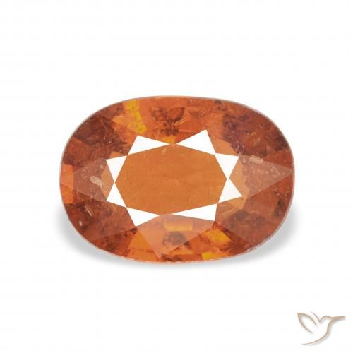 1.34ct 天然 Medium Dark-Orange スペサルティン ガーネット, 楕円形, VS-SI