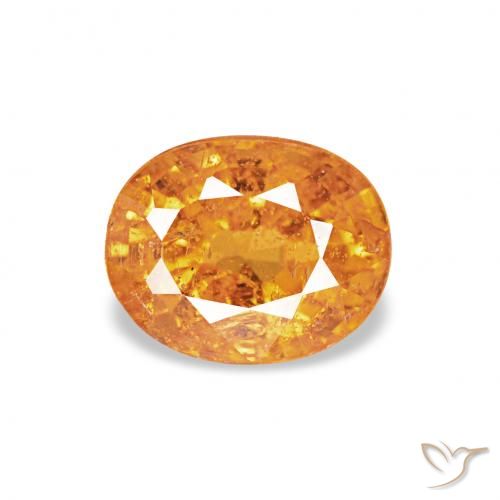 0.65ct ミディアムオレンジ スペサルティン ガーネット, 楕円形, VS-SI