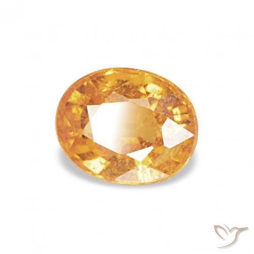 0.60カラットの天然ミディアムオレンジスペサルティン ガーネット、楕円形、VS-SI