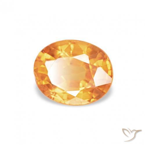 0.55カラットの天然ミディアムオレンジスペサルティン ガーネット、楕円形、VS-SI