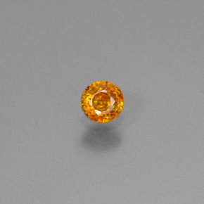 0.20カラットの天然ゴールデンイエロースファレライト（3.42 mm・ラウンドカット）