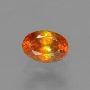 0.37カラットの天然イエローオレンジスファレライト（4.7×3.3 mm・オーバルカット）