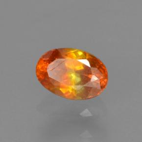 0.37カラットの天然イエローオレンジスファレライト（4.7×3.3 mm・オーバルカット）
