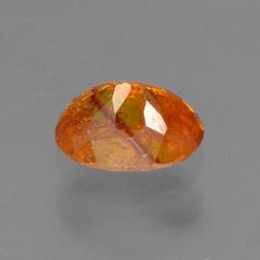 0.54カラットの天然赤みがかったオレンジスファレライト（5.3×3.8 mm・オーバルカット）