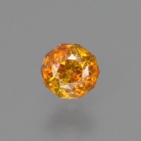 0.25カラットの天然イエローオレンジスファレライト（3.74 mm・ラウンドカット）