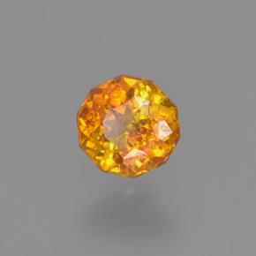 0.25カラットの天然イエローオレンジスファレライト（3.74 mm・ラウンドカット）