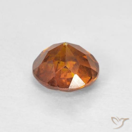 0.79カラットの天然Medium Dark-Orange閃亜鉛鉱、ラウンド、SI-I1