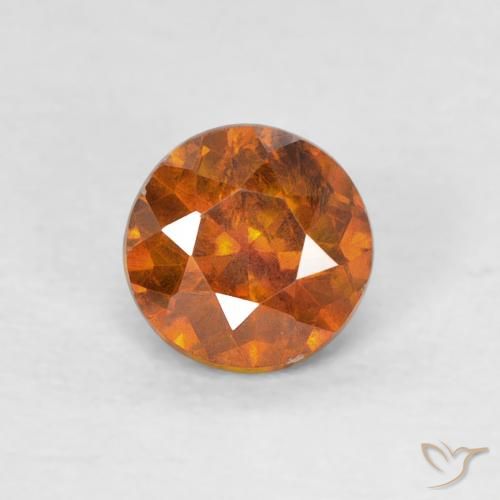0.56ct 天然 Medium Dark-Orange 閃亜鉛鉱, ラウンド, SI-I1