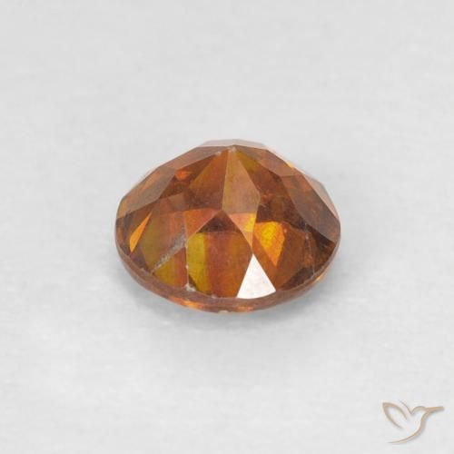 0.56カラットの天然Medium Dark-Orange閃亜鉛鉱、ラウンド、SI-I1