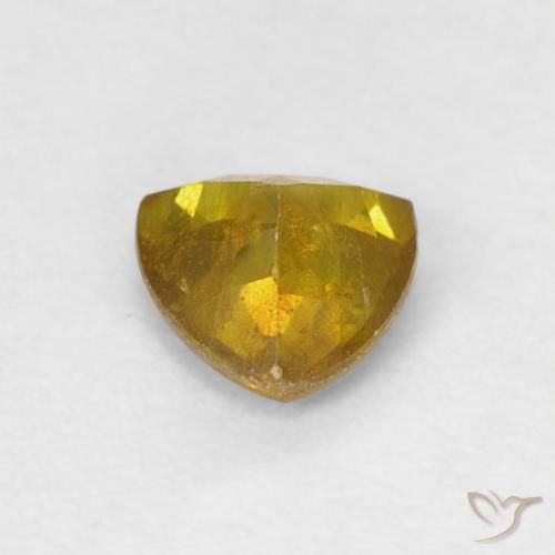 0.53カラットの天然茶色がかったゴールド閃亜鉛鉱、トリリオン、SI-I1