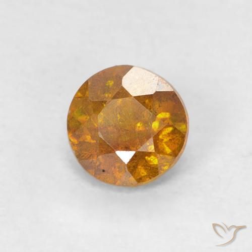 0.38ct 天然 アースオレンジ 閃亜鉛鉱, ラウンド, SI-I1