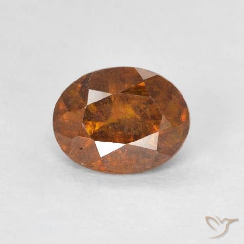0.92ct 天然 ミディアムオレンジ 閃亜鉛鉱, 楕円形, SI-I1