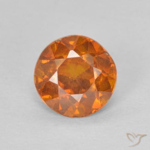 0.79ct 天然 Medium Dark-Orange 閃亜鉛鉱, ラウンド, SI-I1