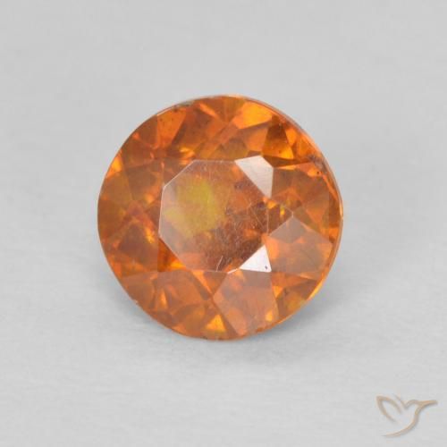0.79カラットの天然Medium Dark-Orange閃亜鉛鉱、ラウンド、SI-I1