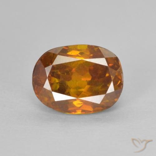 2.08ct 天然 ディープオレンジ 閃亜鉛鉱, 楕円形, SI-I1