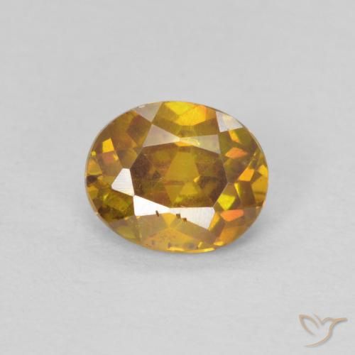 0.62ct 天然 アースオレンジ 閃亜鉛鉱, 楕円形, SI-I1