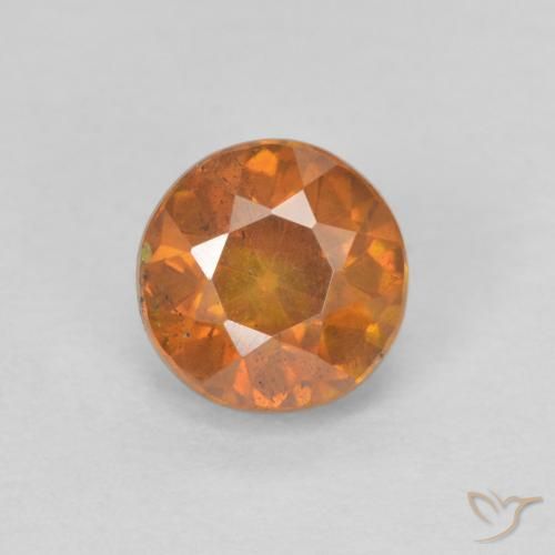 0.94ct 天然 サイダーオレンジ 閃亜鉛鉱, ラウンド, SI-I1