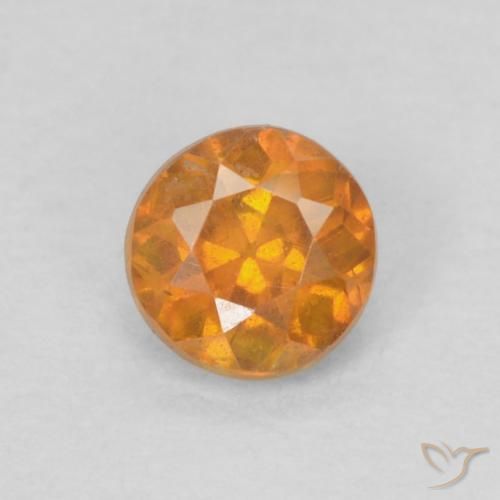 0.22ct 天然 ミディアムオレンジ 閃亜鉛鉱, ラウンド, SI-I1