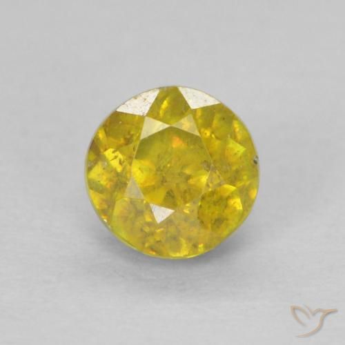 0.55ct 天然 サイバーイエロー 閃亜鉛鉱, ラウンド, VS-SI