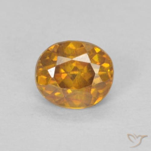 0.42ct 天然 ハニーオレンジ 閃亜鉛鉱, 楕円形, VS-SI
