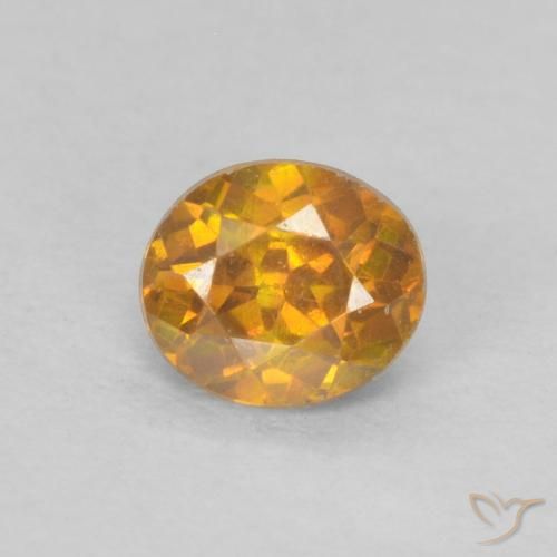 0.37ct 天然 オレンジゴールド 閃亜鉛鉱, 楕円形, VS-SI