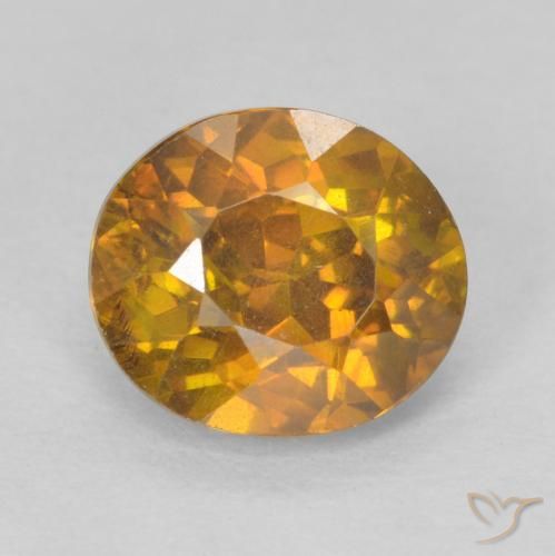 1.43ct 天然 ゴールドブラウン 閃亜鉛鉱, 楕円形, VS-SI