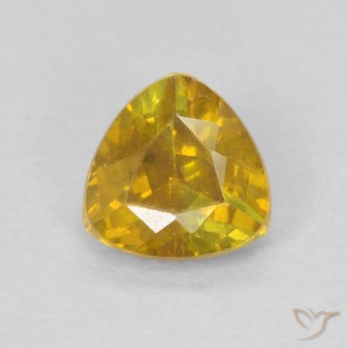 0.45ct 天然 ゴールデンオレンジ 閃亜鉛鉱, トリリオン, VS-SI