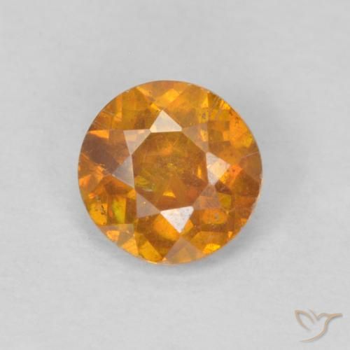 0.48ct 天然 アプリコットオレンジ 閃亜鉛鉱, ラウンド, SI-I1