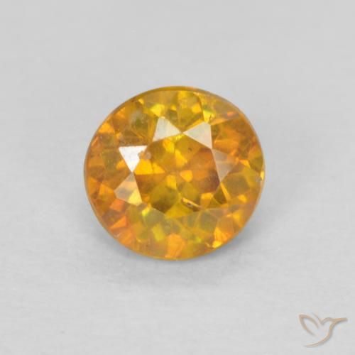 0.51ct 天然 ハニーオレンジ 閃亜鉛鉱, ラウンド, SI-I1