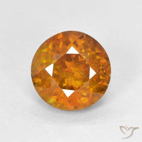 1.94ct 天然 ミディアムオレンジ 閃亜鉛鉱, ラウンド, I1