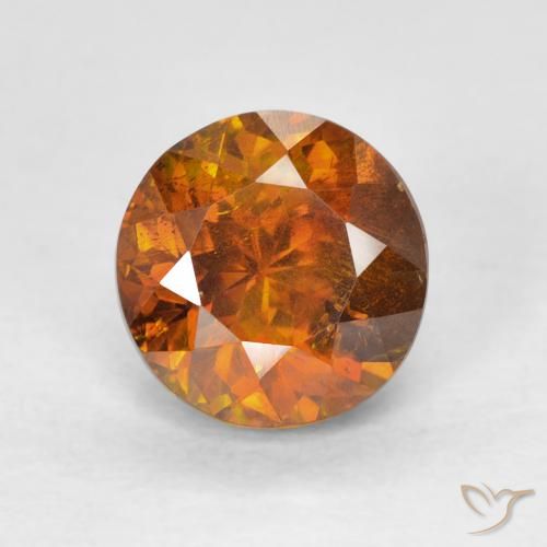 2.27ct 天然 Medium Dark-Orange 閃亜鉛鉱, ラウンド, SI-I1