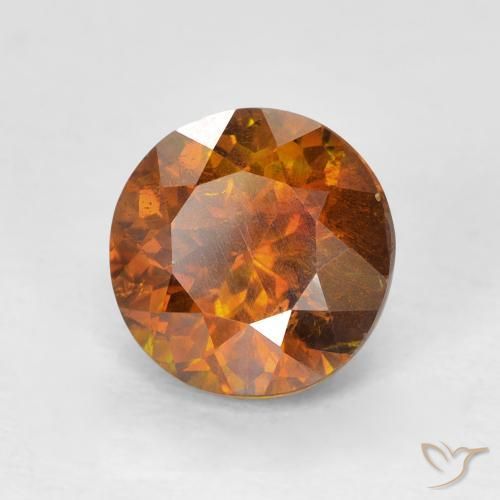 2.27カラットの天然Medium Dark-Orange閃亜鉛鉱、ラウンド、SI-I1