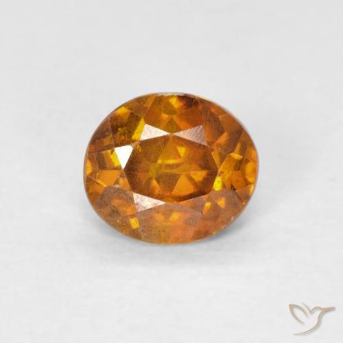 0.78ct 天然 茶色がかったオレンジ 閃亜鉛鉱, 楕円形, VS-SI