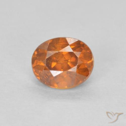 0.63ct 天然 サイダーオレンジ 閃亜鉛鉱, 楕円形, SI-I1