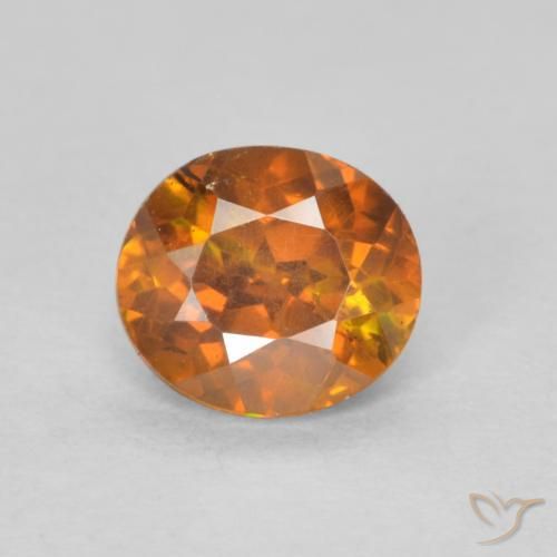 0.77ct 天然 アースオレンジ 閃亜鉛鉱, 楕円形, SI-I1