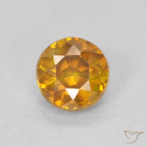 0.45ct 天然 アプリコットオレンジ 閃亜鉛鉱, ラウンド, SI-I1
