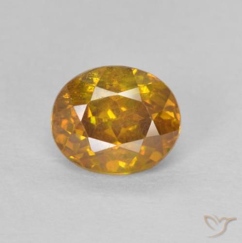 0.96ct 天然 ゴールドブラウン 閃亜鉛鉱, 楕円形, SI-I1